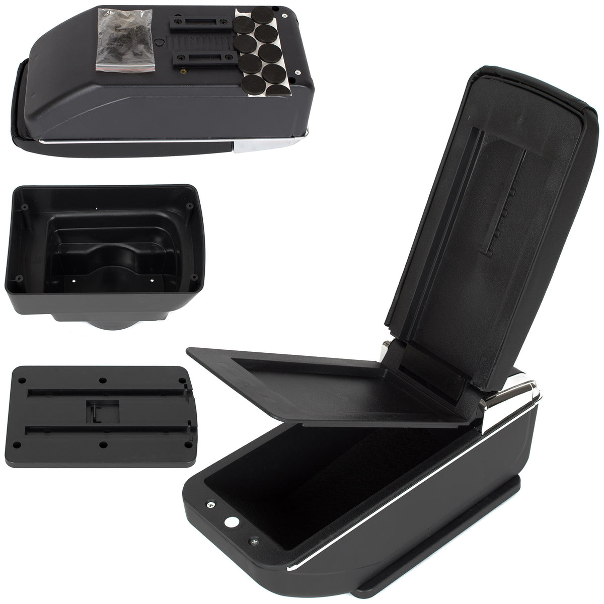 Opel Astra IV J 09-18 Armrest with storage compartment BLACK ECO-LEATHER + mounting kit