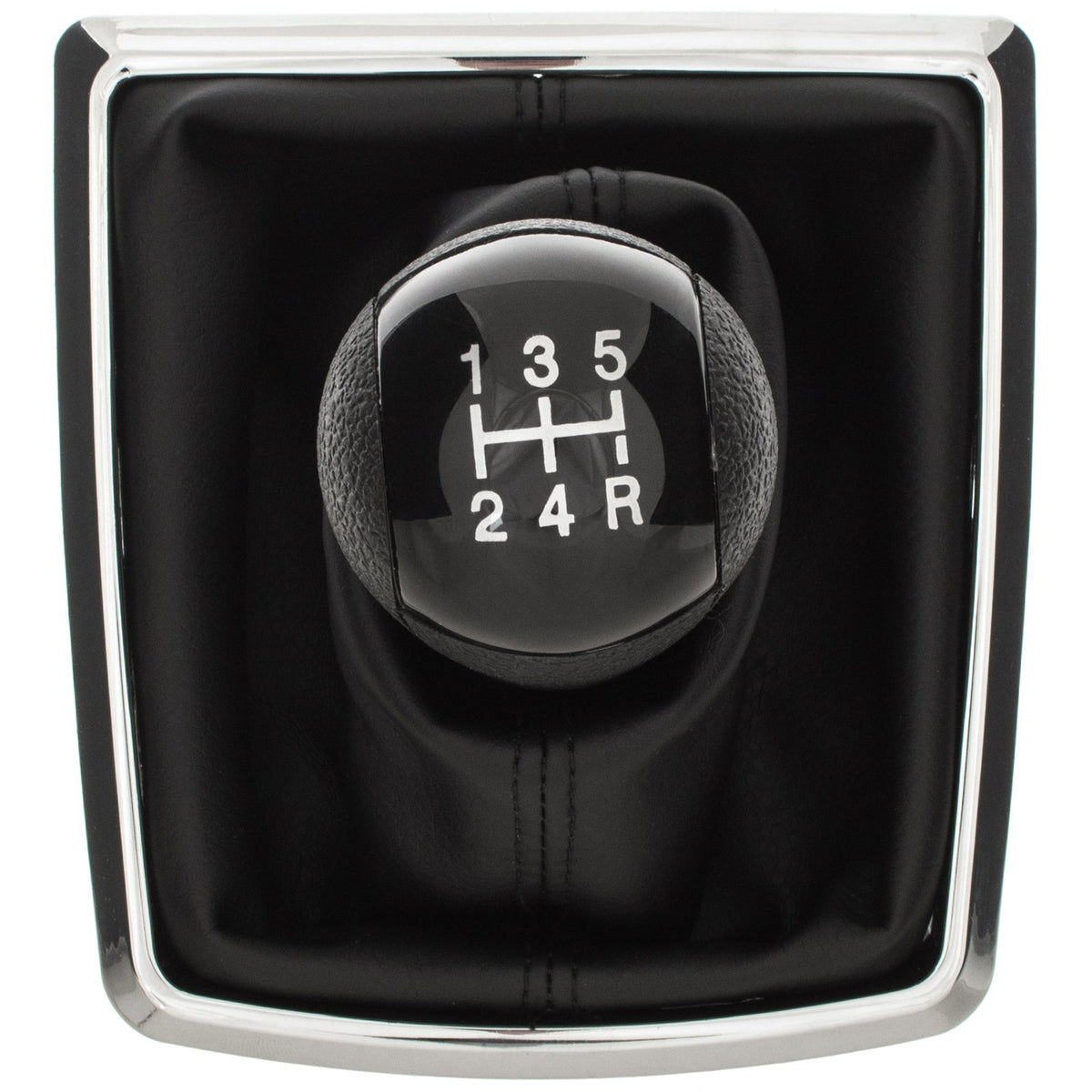 Ford Focus Mk2 04-08 Gear knob BLACK + gaiter with chrome frame 5 SPEED