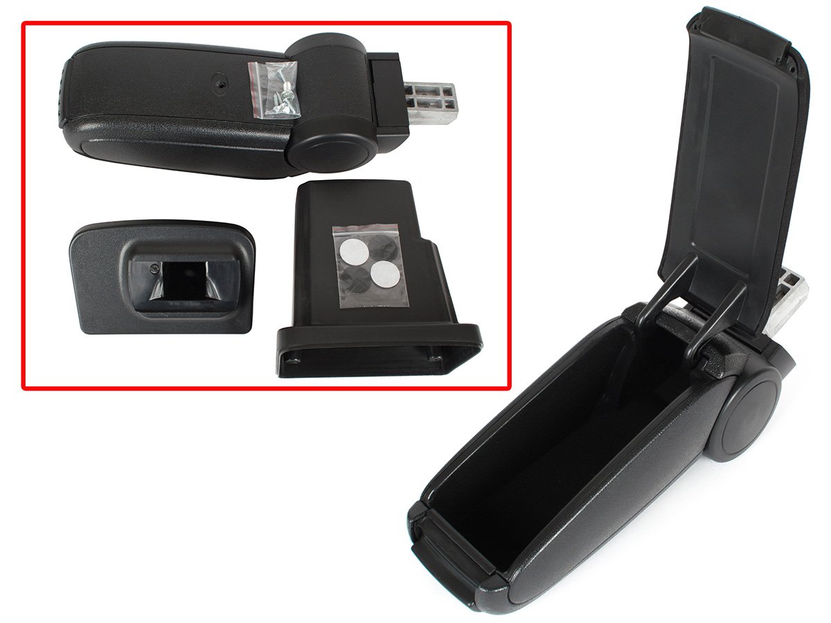 Ford Focus III Mk3 2011- armrest KIT BLACK FABRIC + mounting set