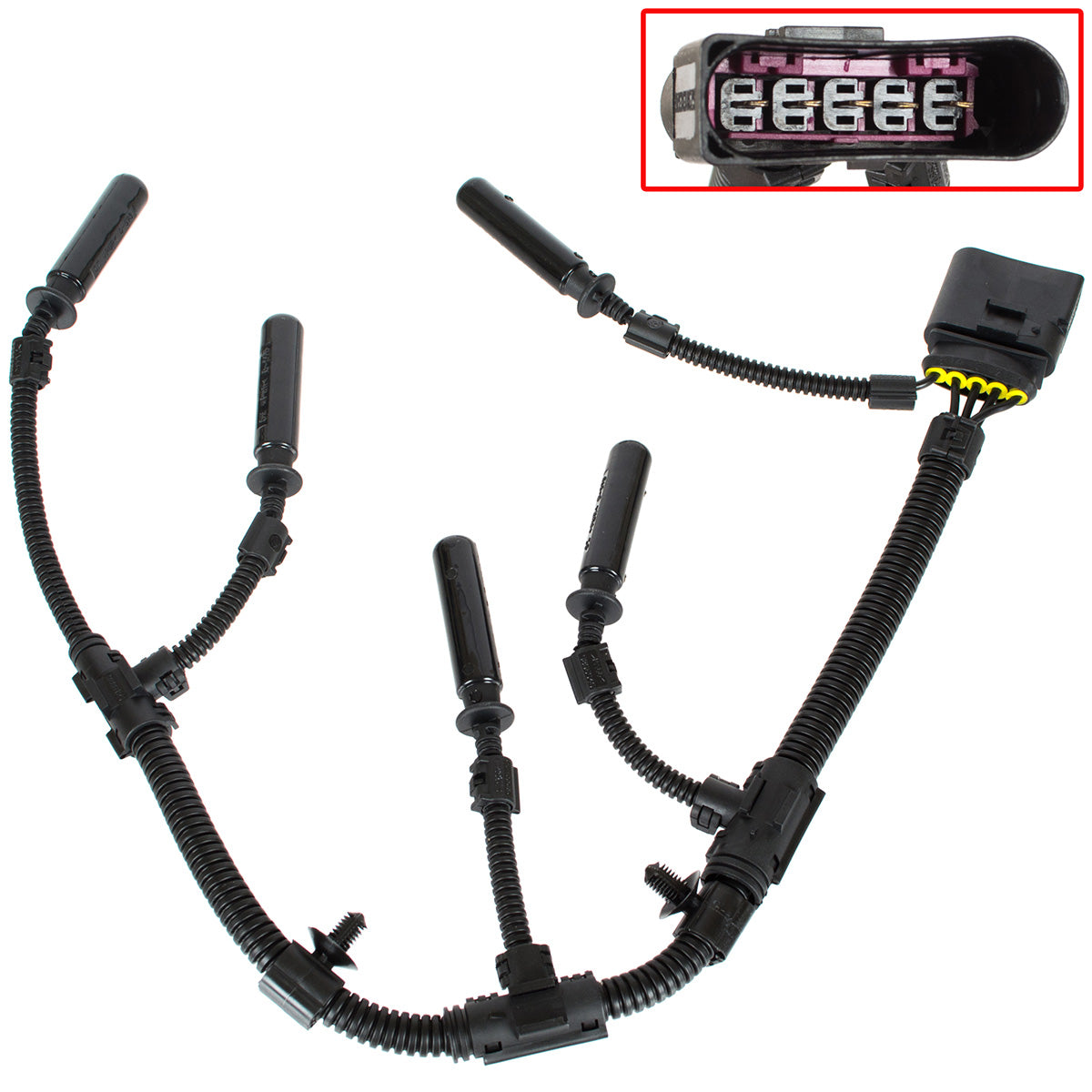 VW Transporter T5 / Multivan V 2003- 2.5 TDI glow plug harness