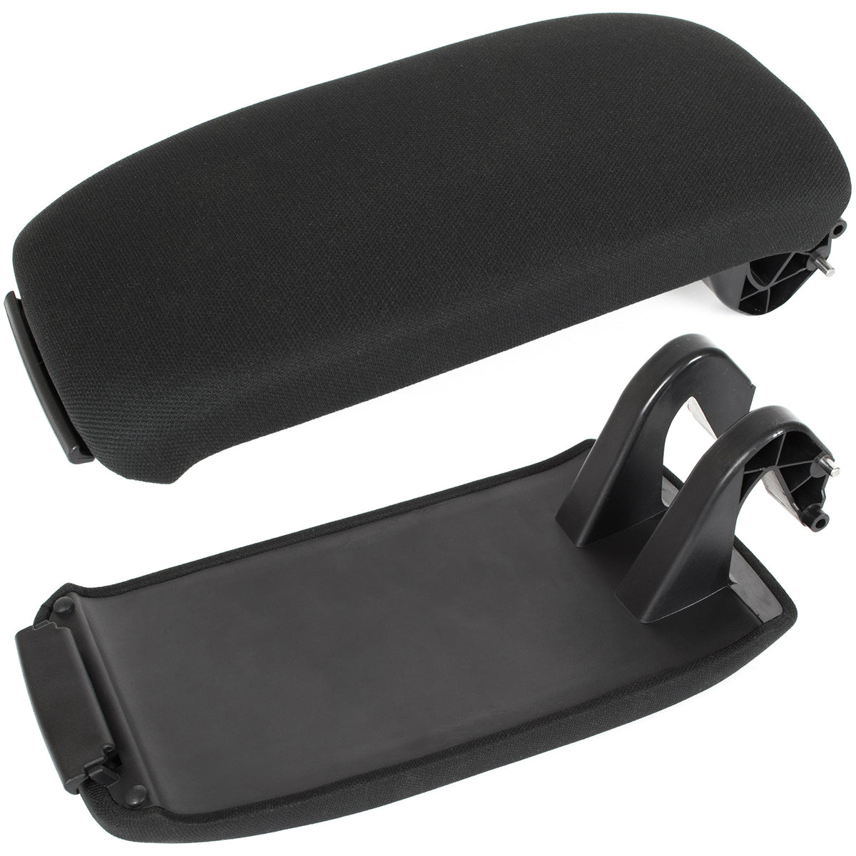 Audi A3 8P 03-12 armrest lid with button and upholstery COMPLETE BLACK FABRIC