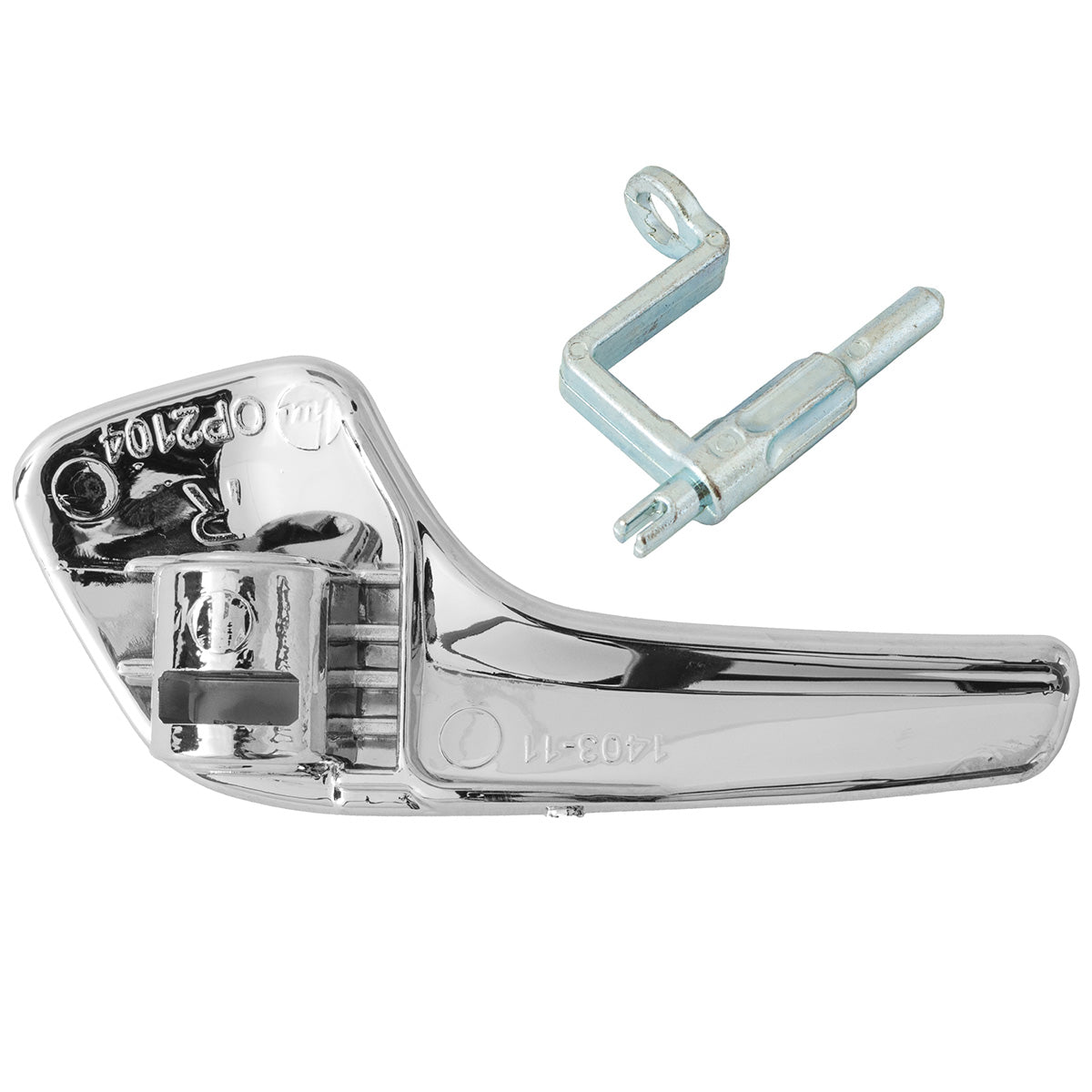 Opel Corsa D 06-14 interior door handle CHROME right + 2 pcs. interior door handle pins SET
