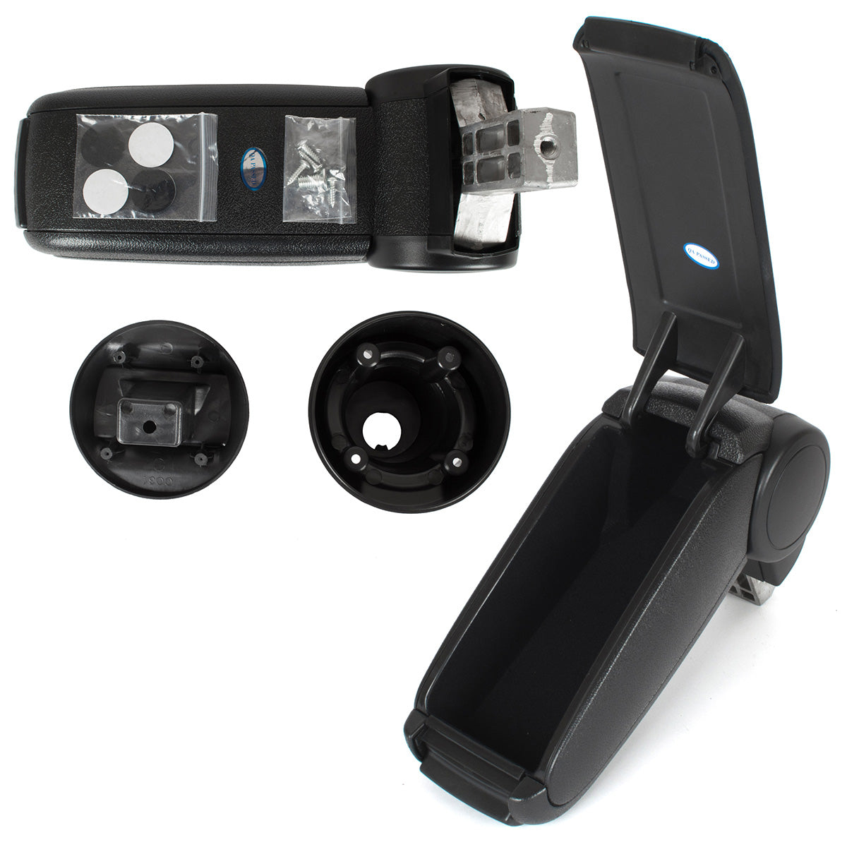 Seat Ibiza IV 08-17 armrest BLACK ECO-LEATHER + mounting kit