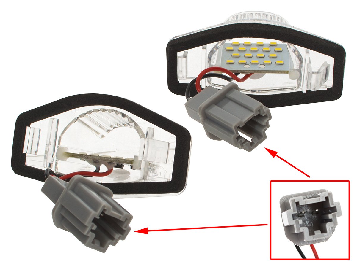 Honda CR-V III Crosstour FR-V HR-V Insight Jazz Logo Odyssey Stream LED License Plate Lights 2 pcs. set
