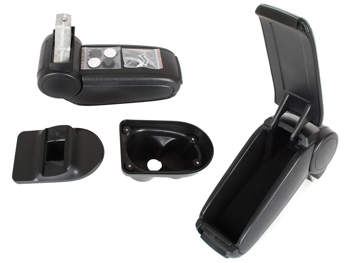Opel Corsa E 2014- ARMREST COMPLETE BLACK FAUX LEATHER + mounting kit