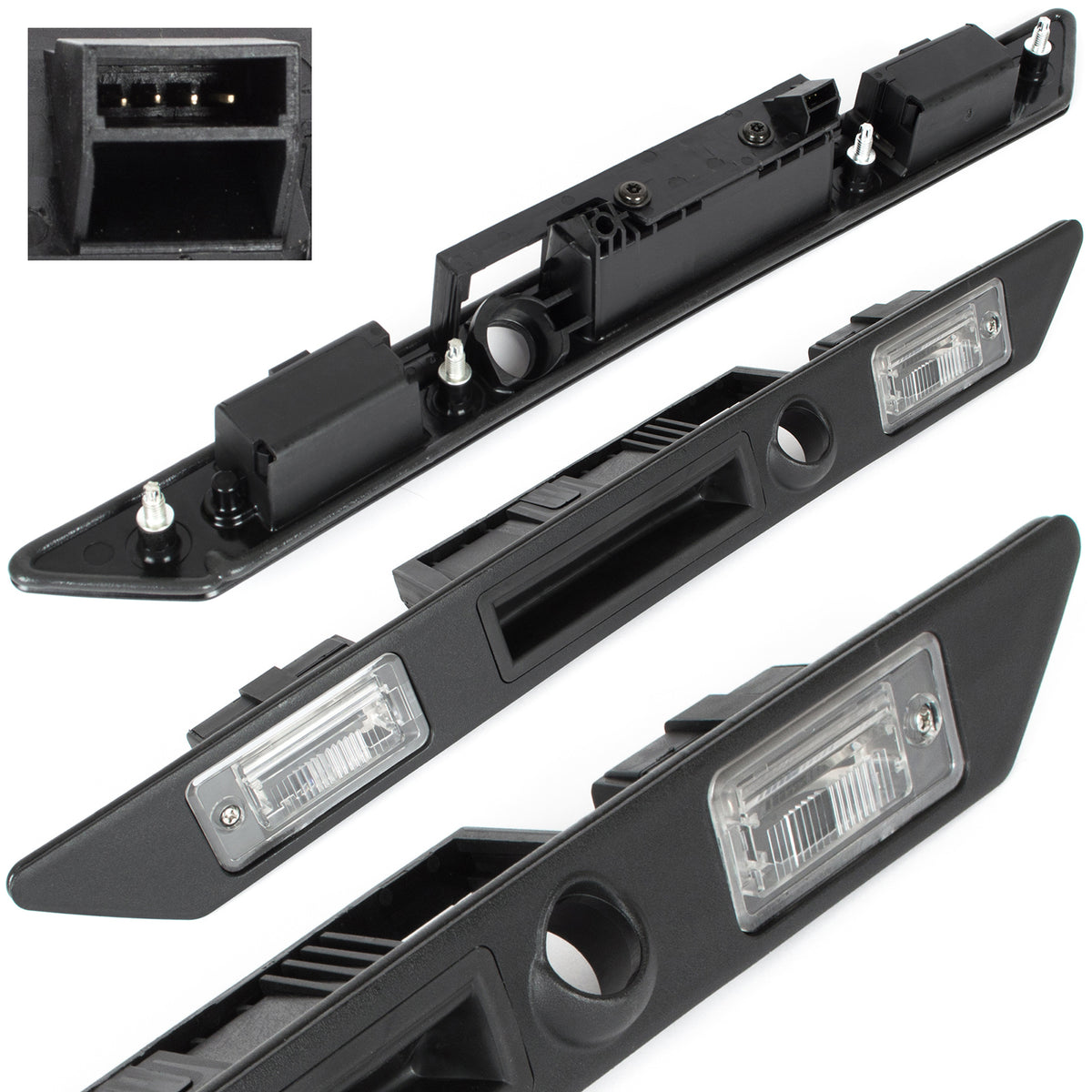 Audi A6 C6 04-11 license plate illumination trim strip with tailgate opening microswitch