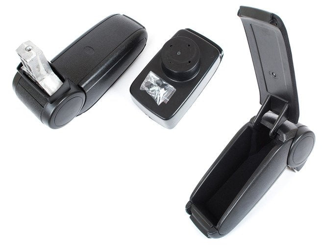 Ford Fiesta Mk7 2008- armrest COMPLETE BLACK FABRIC + mounting kit