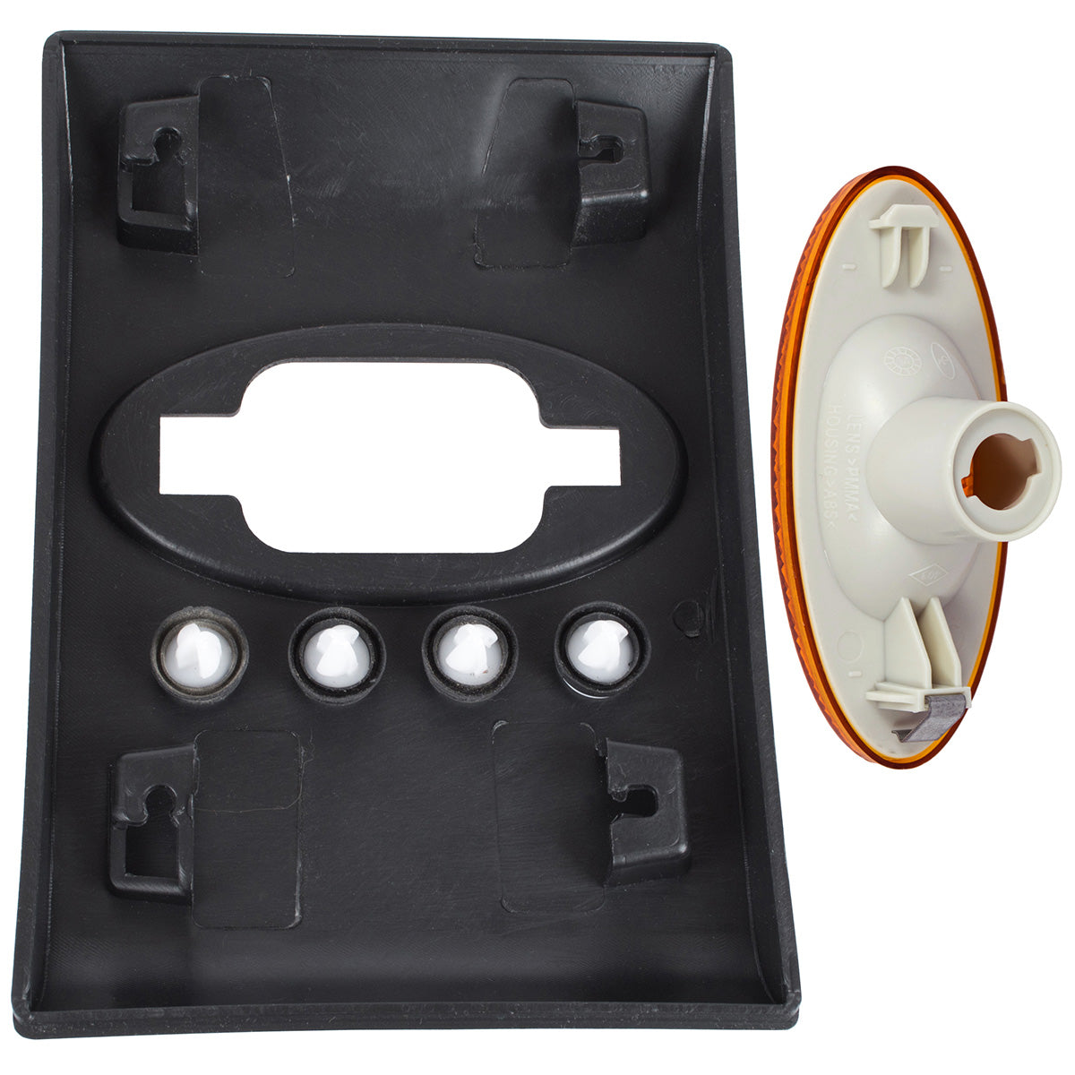 Renault Master III 2010 - side molding FOR PILLAR behind the door with space for a SIDE MARKER light, left + 2 pcs. side marker lights, SET