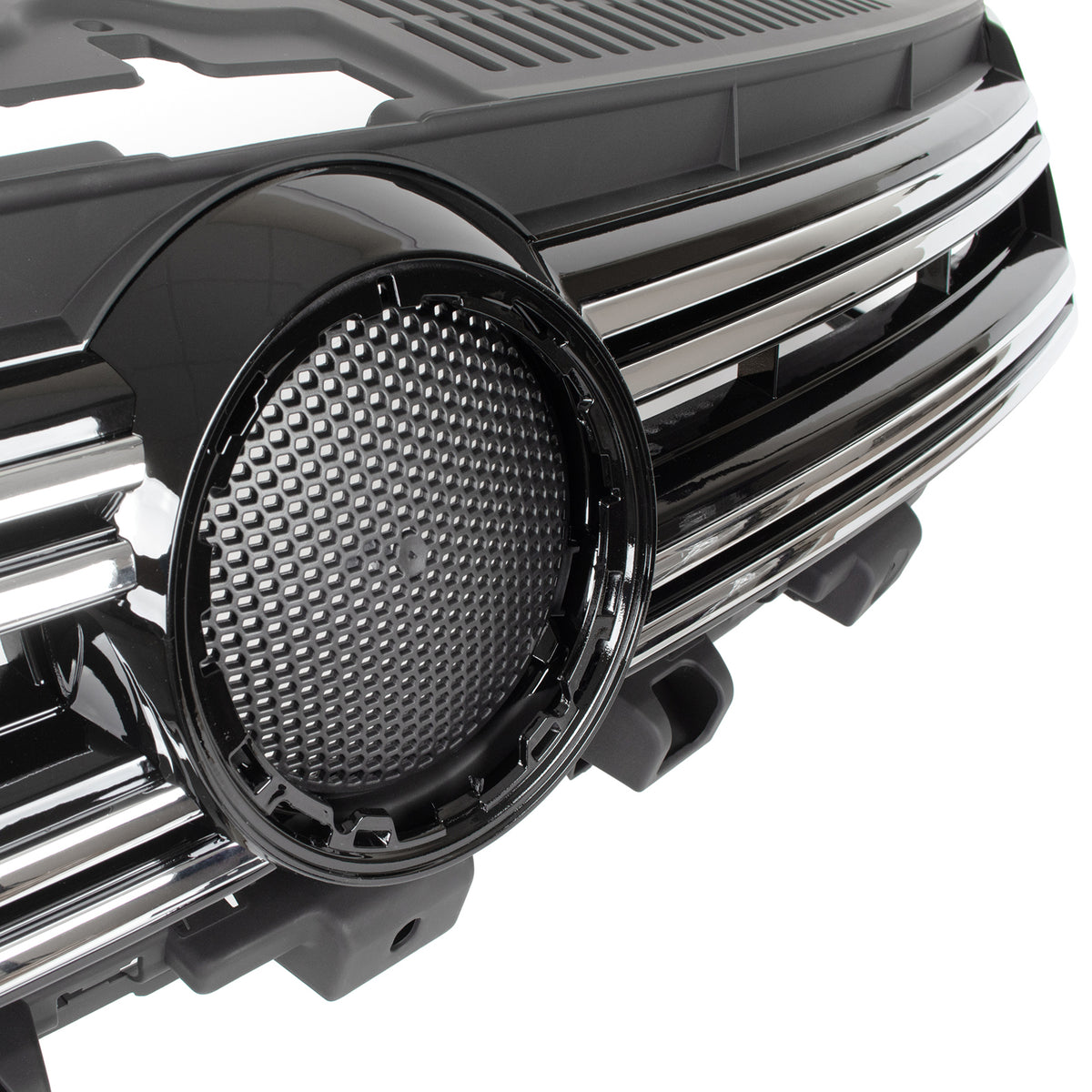 VW Tiguan I FL 11-18 grille between headlights (grille) BLACK + CHROME