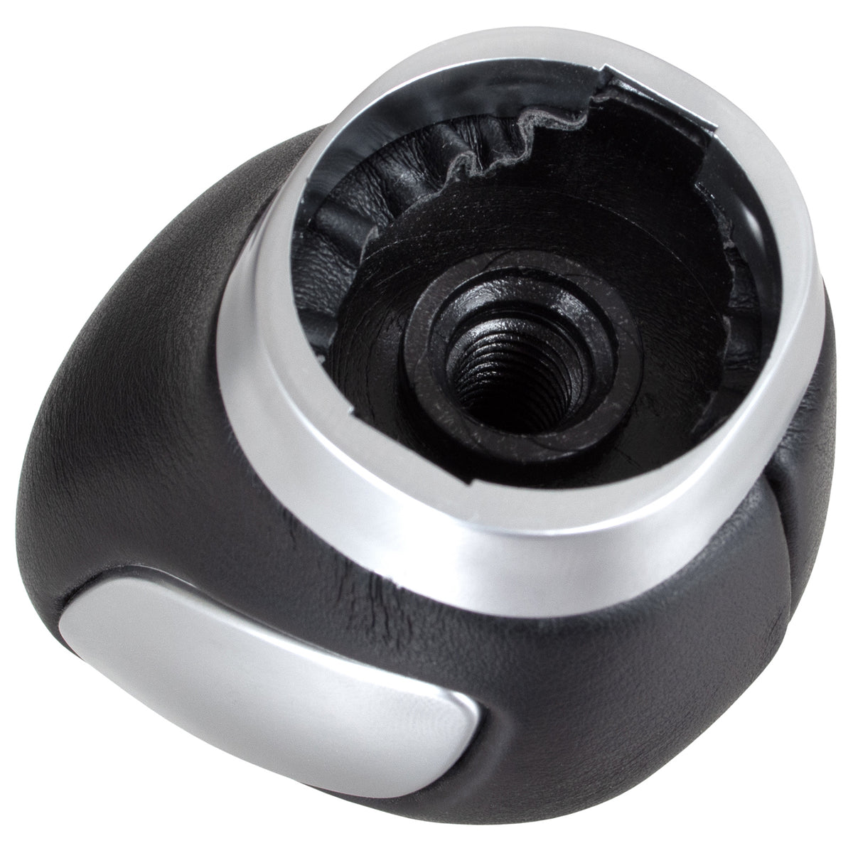 Chevrolet Cruze 08-15 Gear Knob BLACK ECO-LEATHER + SILVER 6 SPEED