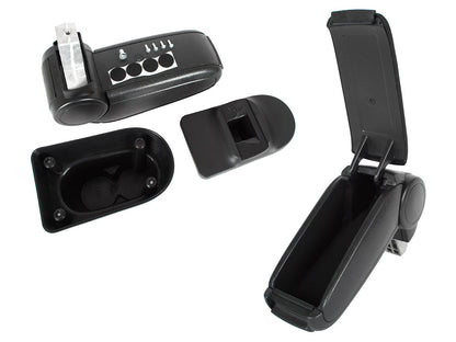 Peugeot 207 2006- armrest COMPL. BLACK FABRIC + mounting kit