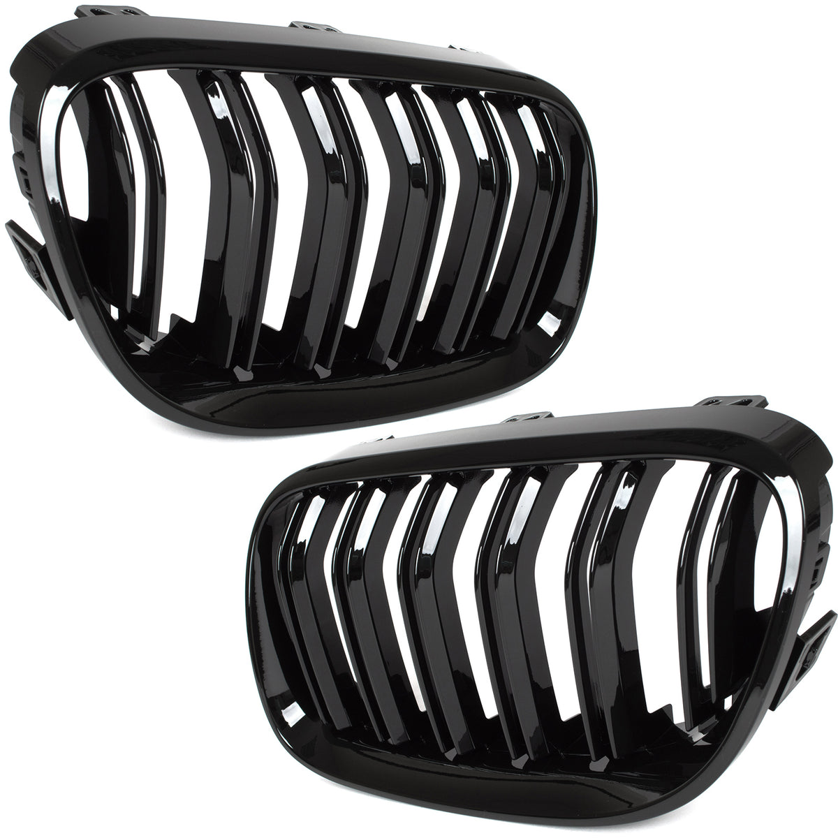 BMW 3 E92 E93 10-13 dummy grilles (kidneys) left + right set BLACK GLOSSY DOUBLE BAR
