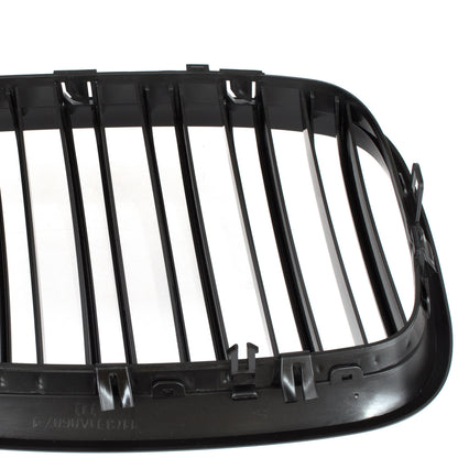 BMW X6 E71 07-14 atrapy między reflektory (nerki) lewa + prawa kpl. BLACK GLOSSY DOUBLE BAR