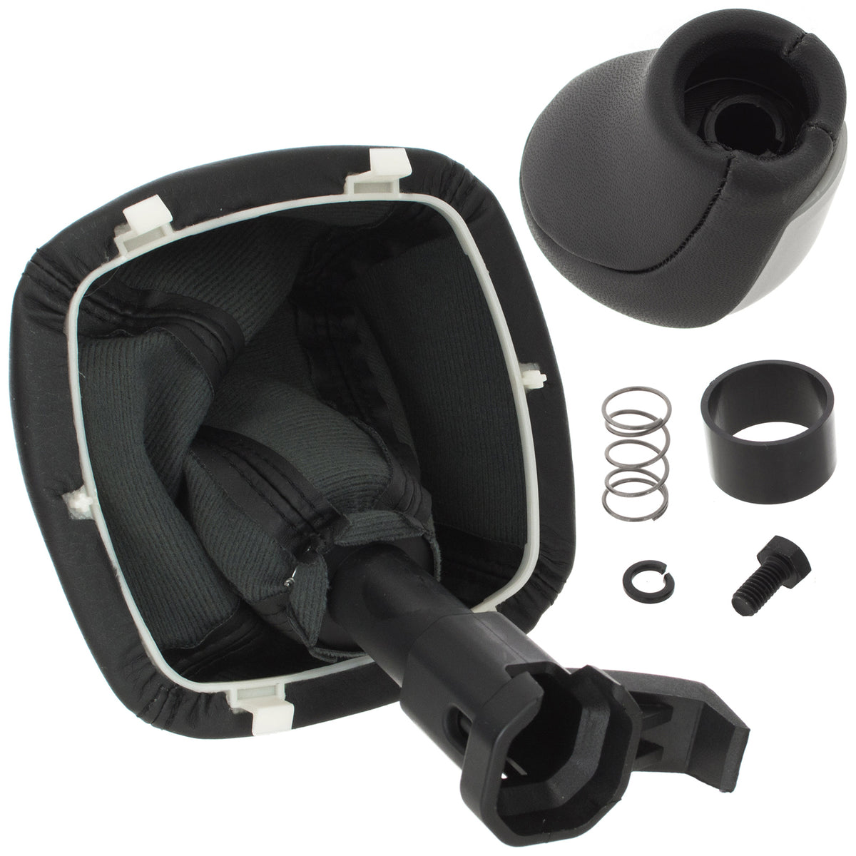 Mercedes Vito / V-Class W447 2014- gear knob BLACK + SILVER + BLACK gaiter with frame WHITE 6-SPEED DIAGRAM