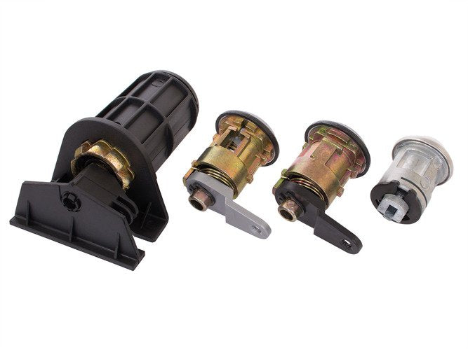 Ford Escort ignition switch + 2 door lock cylinders + complete trunk lock.