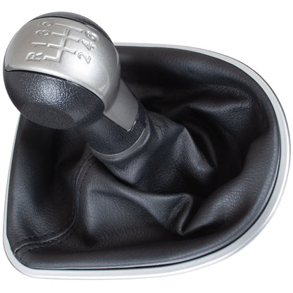 Seat Toledo III 2004- gałka zmiany biegów CZARNO-BEŻOWA + mieszek z ramką CHROM 6 BIEGÓW