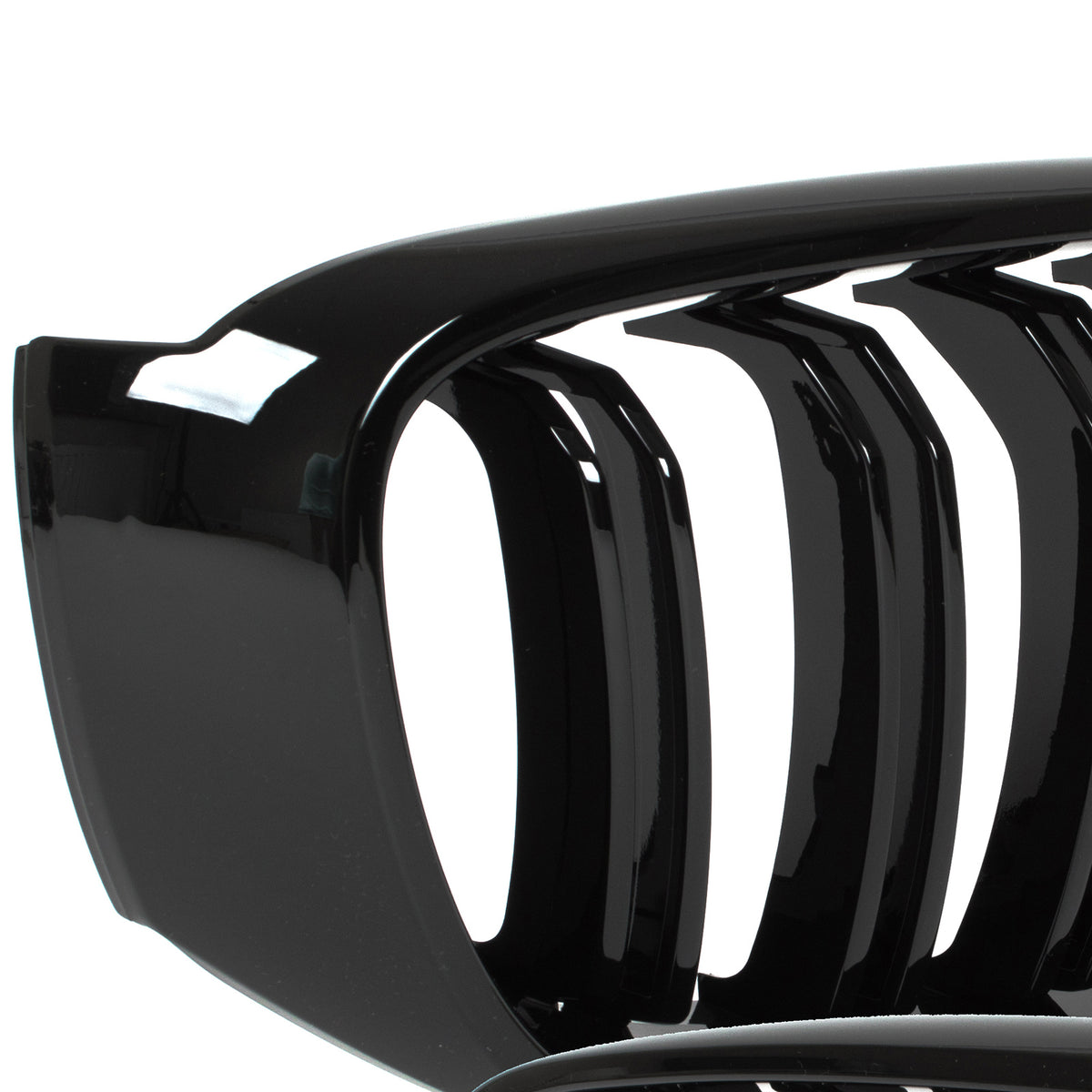 BMW 3 F34 GT 13-20 grilles between headlights (kidney grilles) left + right set. BLACK GLOSSY DOUBLE BAR