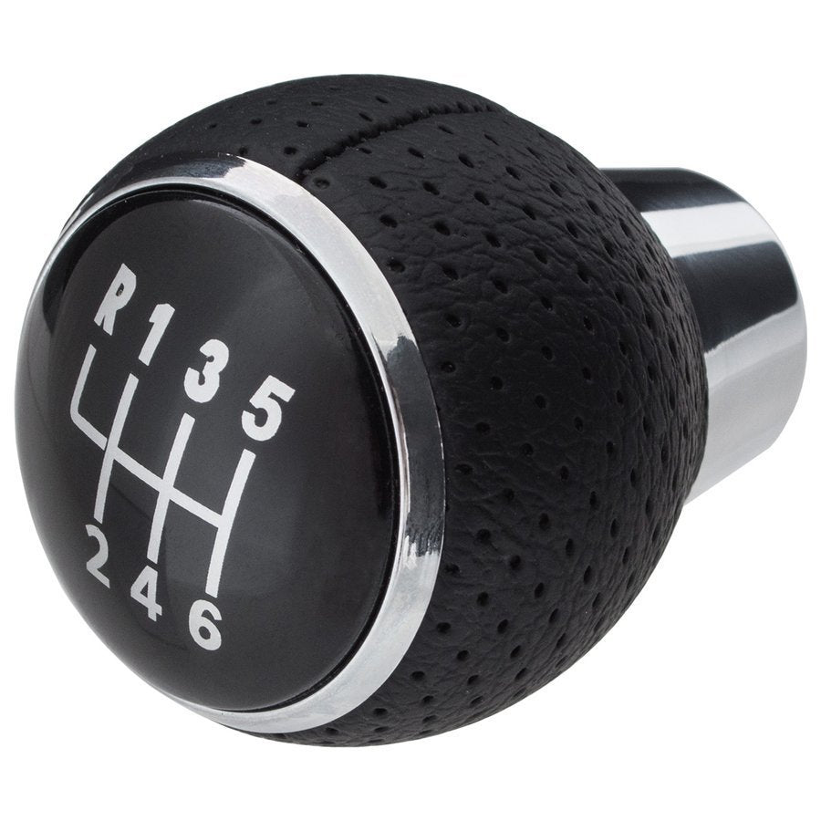 Mitsubishi Lancer VIII 2007 - Gear shift knob 6-SPEED BLACK PERFORATED ECO-LEATHER