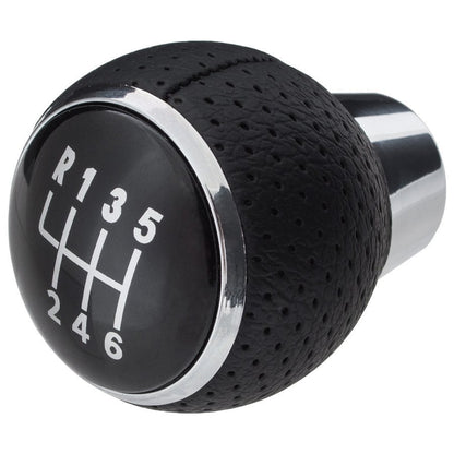 Mitsubishi Lancer VIII 2007 - Gear shift knob 6-SPEED BLACK PERFORATED ECO-LEATHER