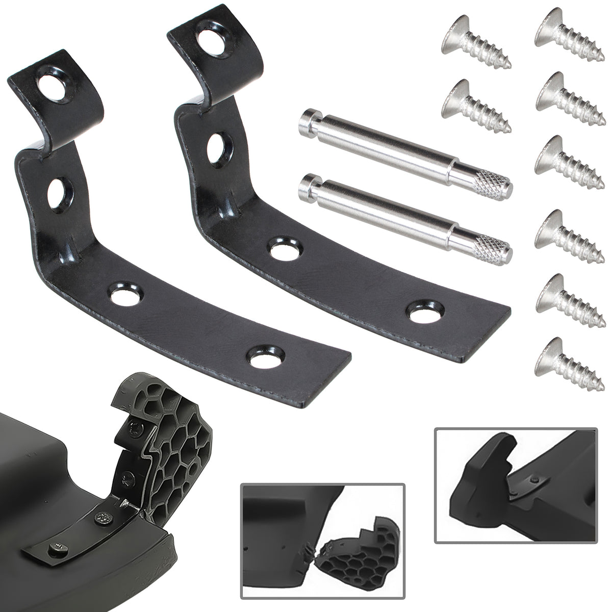 Audi A3 8P 03-12 passenger glove box hinges + pins + screws SET