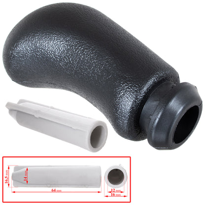Renault Scenic II / Grand Scenic II gear knob 5 SPEED BLACK + SILVER + adapter / gear stick knob adapter 2 pcs. SET