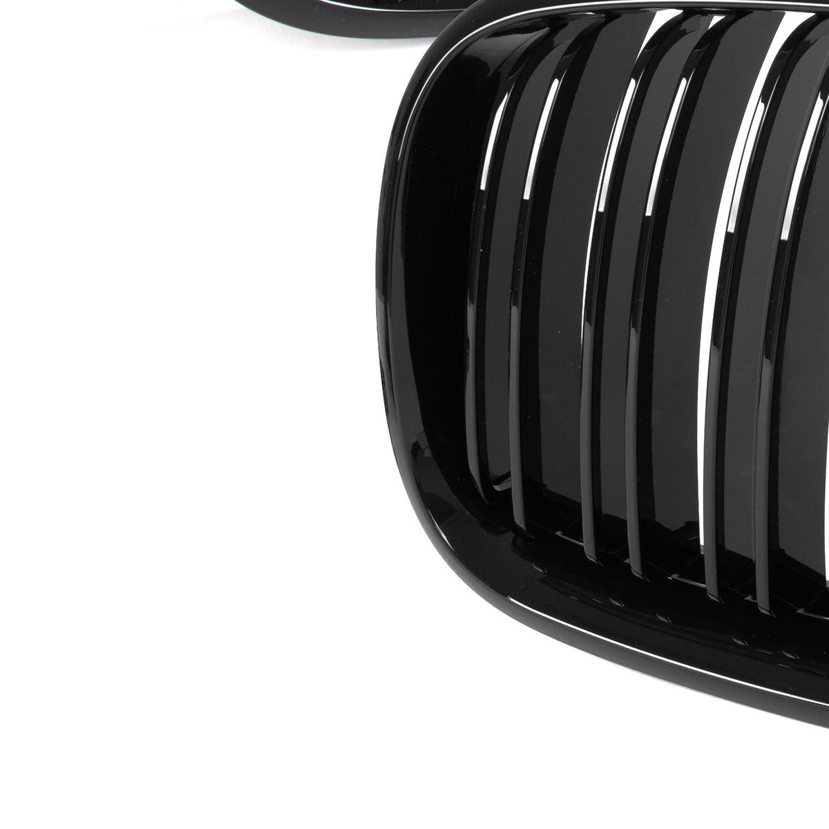 BMW X6 E71 07-14 atrapy między reflektory (nerki) lewa + prawa kpl. BLACK GLOSSY DOUBLE BAR