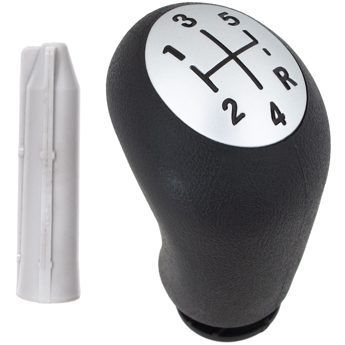 Renault Scenic II / Grand Scenic II gear knob 5 SPEED BLACK + SILVER + adapter / gear stick knob adapter 2 pcs. SET