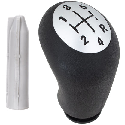 Renault Scenic II / Grand Scenic II gear knob 5 SPEED BLACK + SILVER + adapter / gear stick knob adapter 2 pcs. SET
