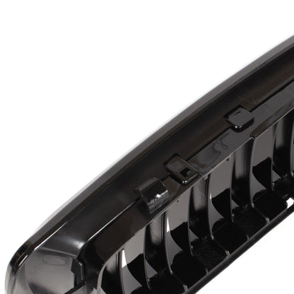 BMW 3 E46 FL 01-15 SEDAN / ESTATE dummy grilles between headlights (kidneys) left + right set BLACK GLOSSY DOUBLE BAR