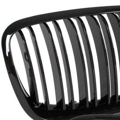 BMW X5 E70 06-13 atrapy między reflektory (nerki) lewa + prawa kpl. BLACK GLOSSY DOUBLE BAR