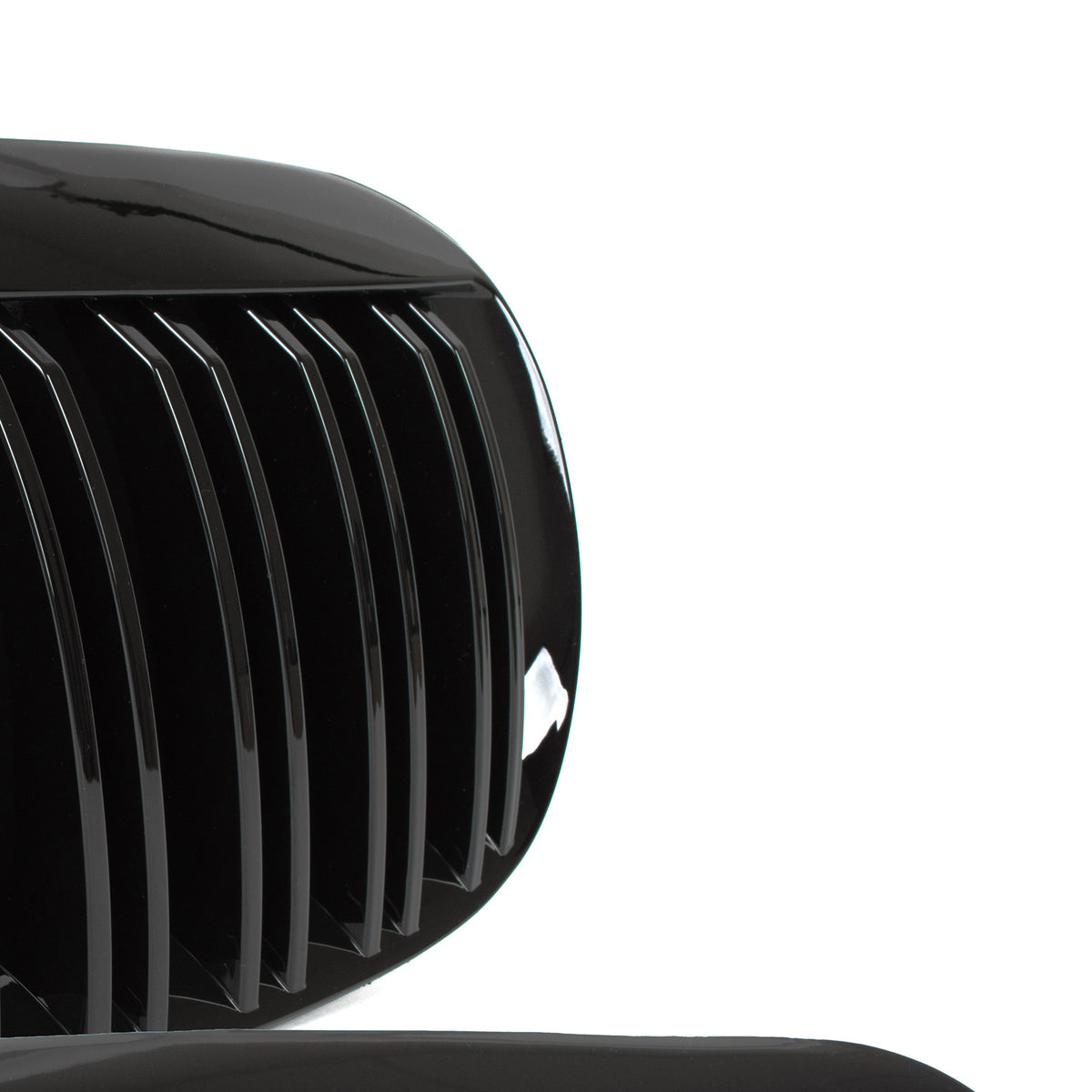 BMW 6 E63 / E64 04-10 headlamp inserts (kidneys) left + right set. BLACK GLOSSY DOUBLE BAR