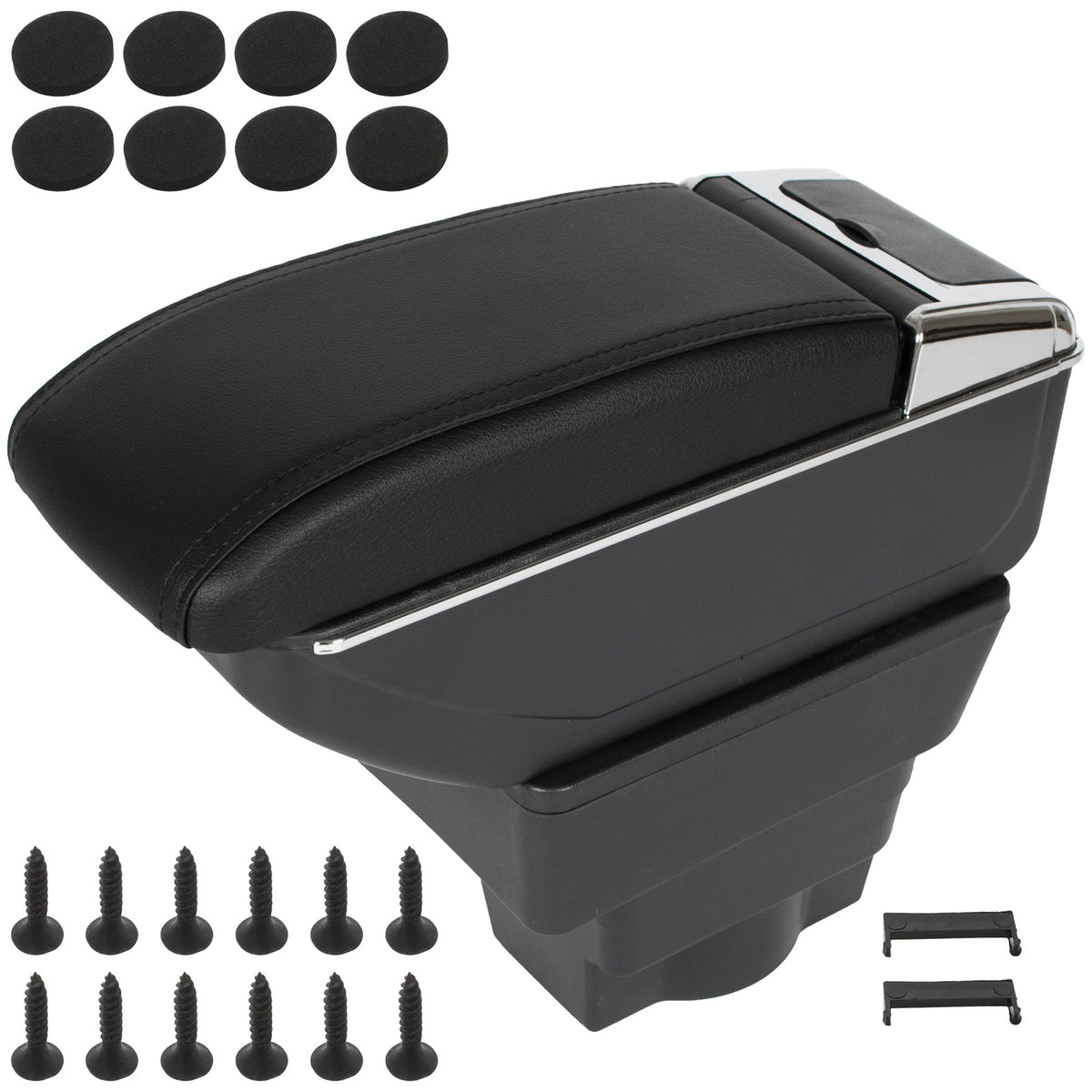 Opel Astra IV J 09-18 Armrest with storage compartment BLACK ECO-LEATHER + mounting kit