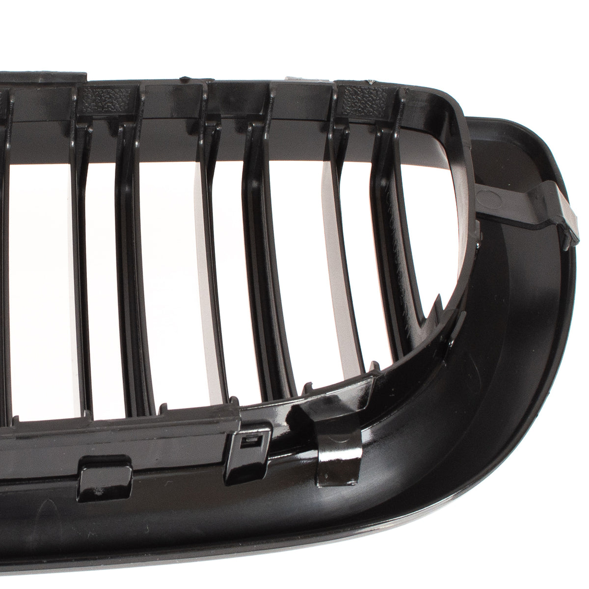 BMW 3 E46 FL 01-15 SEDAN / ESTATE dummy grilles between headlights (kidneys) left + right set BLACK GLOSSY DOUBLE BAR