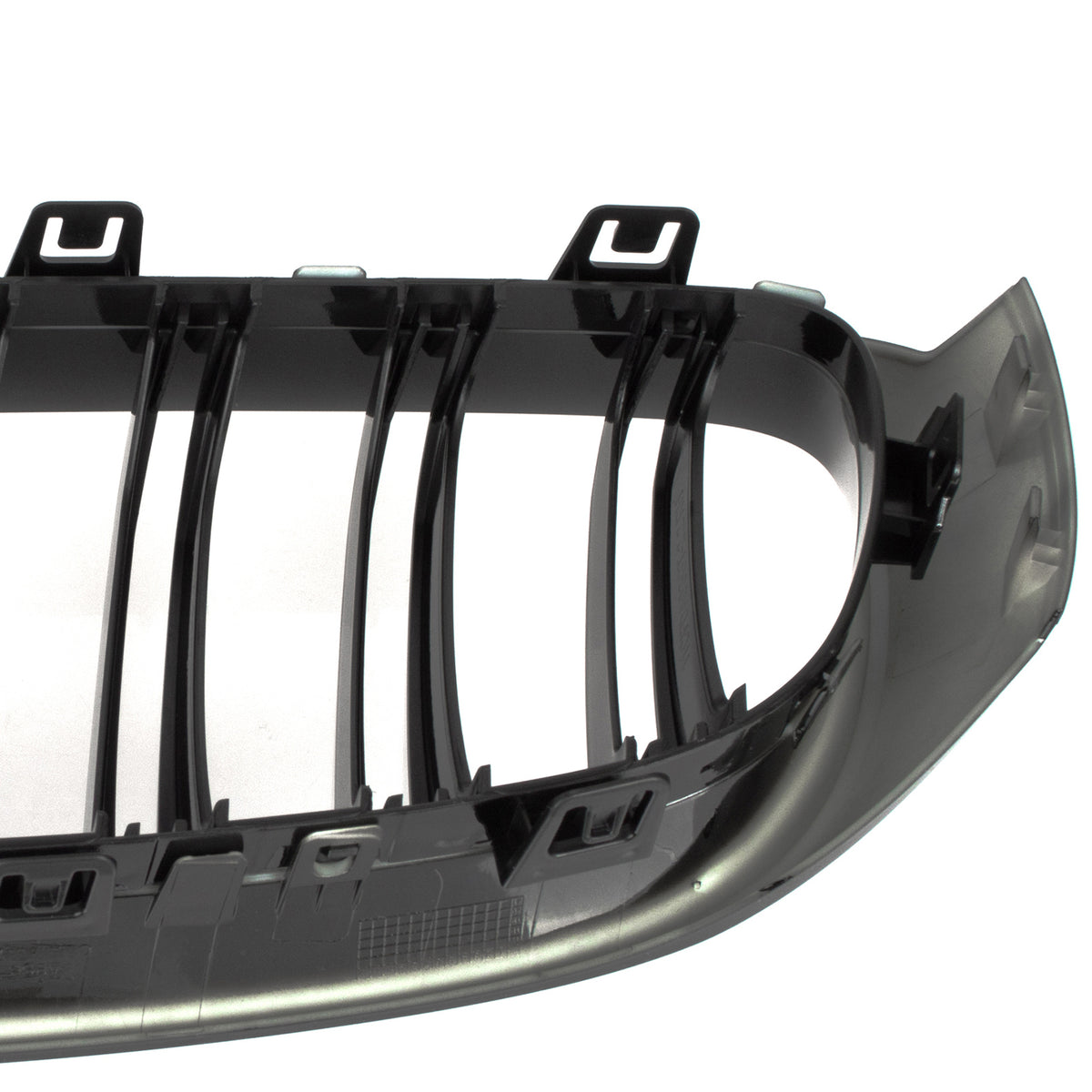 BMW 3 F34 GT 13-20 grilles between headlights (kidney grilles) left + right set. BLACK GLOSSY DOUBLE BAR