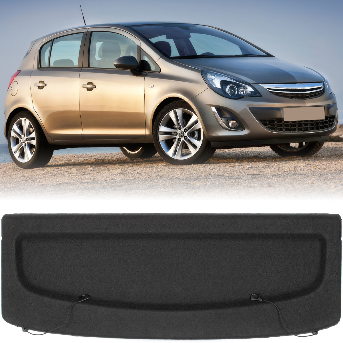 Opel Corsa D 06-14 E 14-19 5-OS Półka bagażnika CZARNA