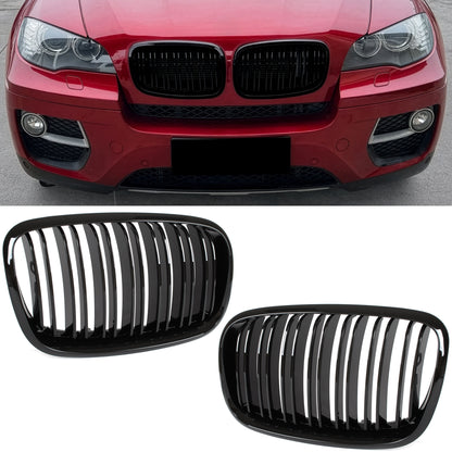 BMW X5 E70 06-13 atrapy między reflektory (nerki) lewa + prawa kpl. BLACK GLOSSY DOUBLE BAR
