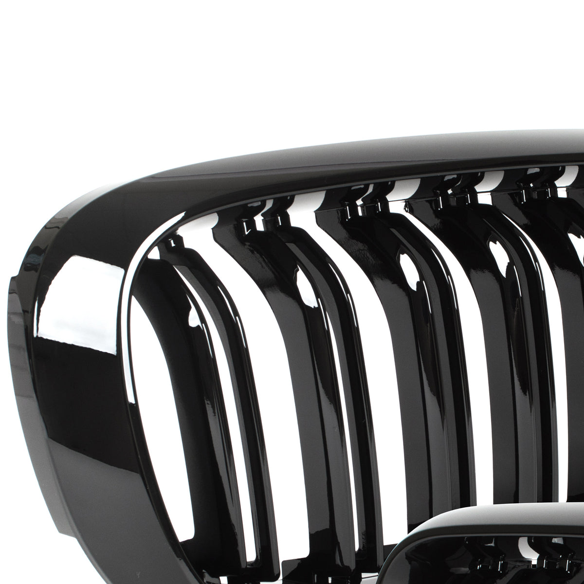 BMW X6 F16 14-19 atrapy między reflektory (nerki) lewa + prawa kpl. BLACK GLOSSY DOUBLE BAR