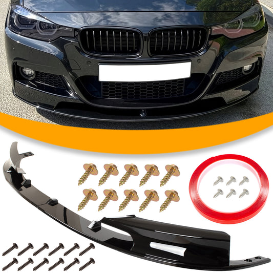 BMW 3 F30 F31 Front Bumper Lip SPOILER M-PACK GLOSS BLACK