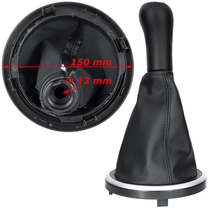 Ford Fusion 02-12 gear knob BLACK / SILVER + gaiter with frame SILVER 5 GEARS