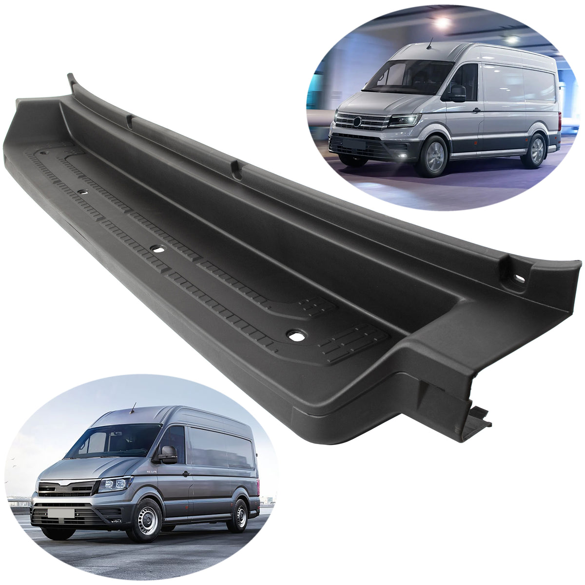 VW Crafter II 2016- MAN TGE 2017- stopień zderzaka tylnego CZARNY PLASTIK