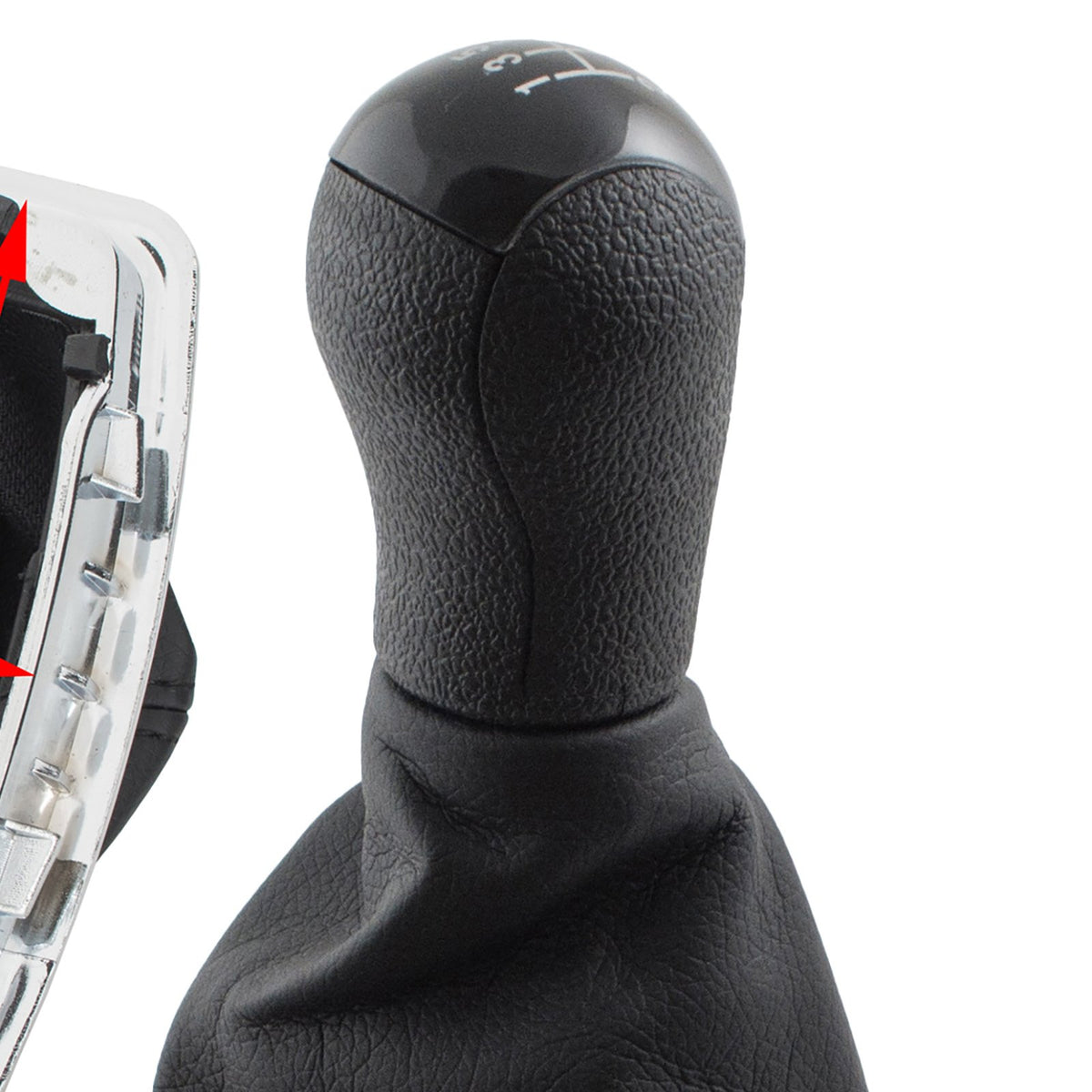 Ford Focus Mk2 04-08 Gear knob BLACK + gaiter with chrome frame 5 SPEED