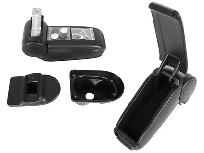 Opel Corsa E 2014- ARMREST COMPLETE BLACK FAUX LEATHER + mounting kit