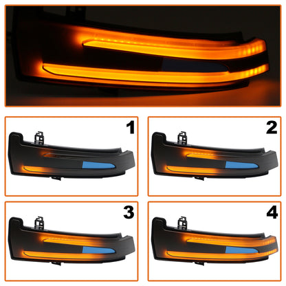 Mercedes C218 CLS-Class 11-17 dynamic LED smoked mirror turn signal left + right 2 pcs. set