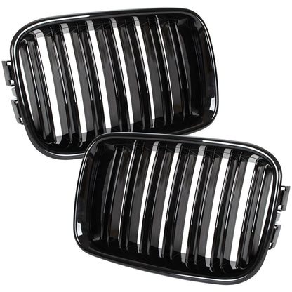 BMW 3 E36 91-96 grilles between headlights (kidneys) left + right set BLACK GLOSSY DOUBLE BAR