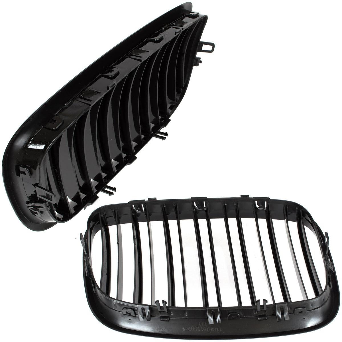 BMW X6 E71 07-14 atrapy między reflektory (nerki) lewa + prawa kpl. BLACK GLOSSY DOUBLE BAR