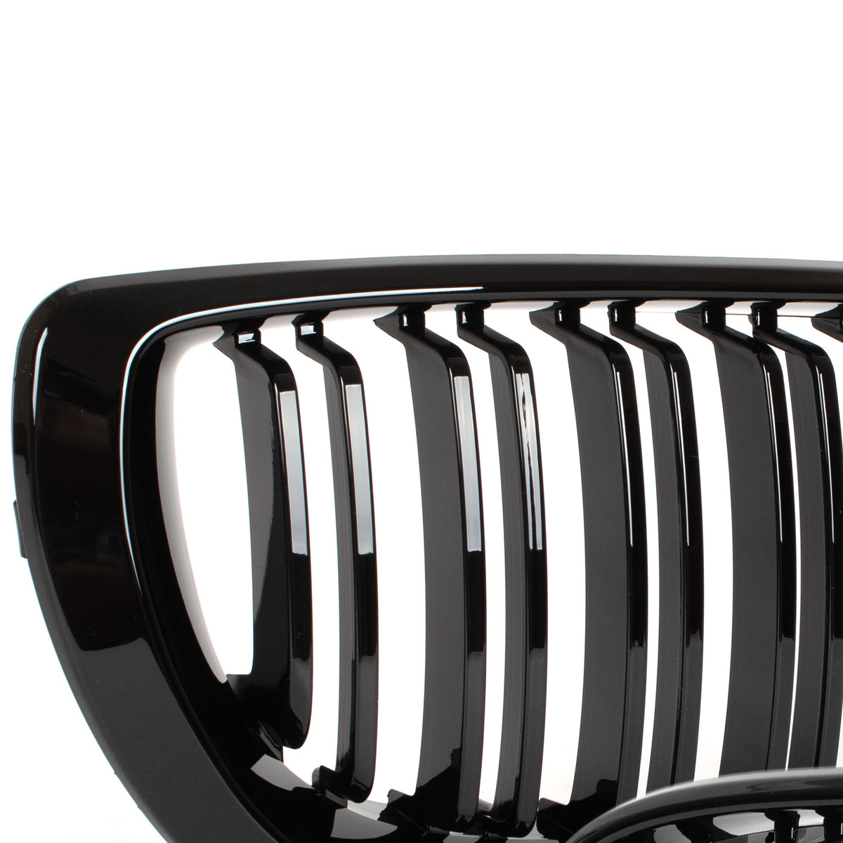 BMW 3 E46 FL 01-15 SEDAN / ESTATE dummy grilles between headlights (kidneys) left + right set BLACK GLOSSY DOUBLE BAR