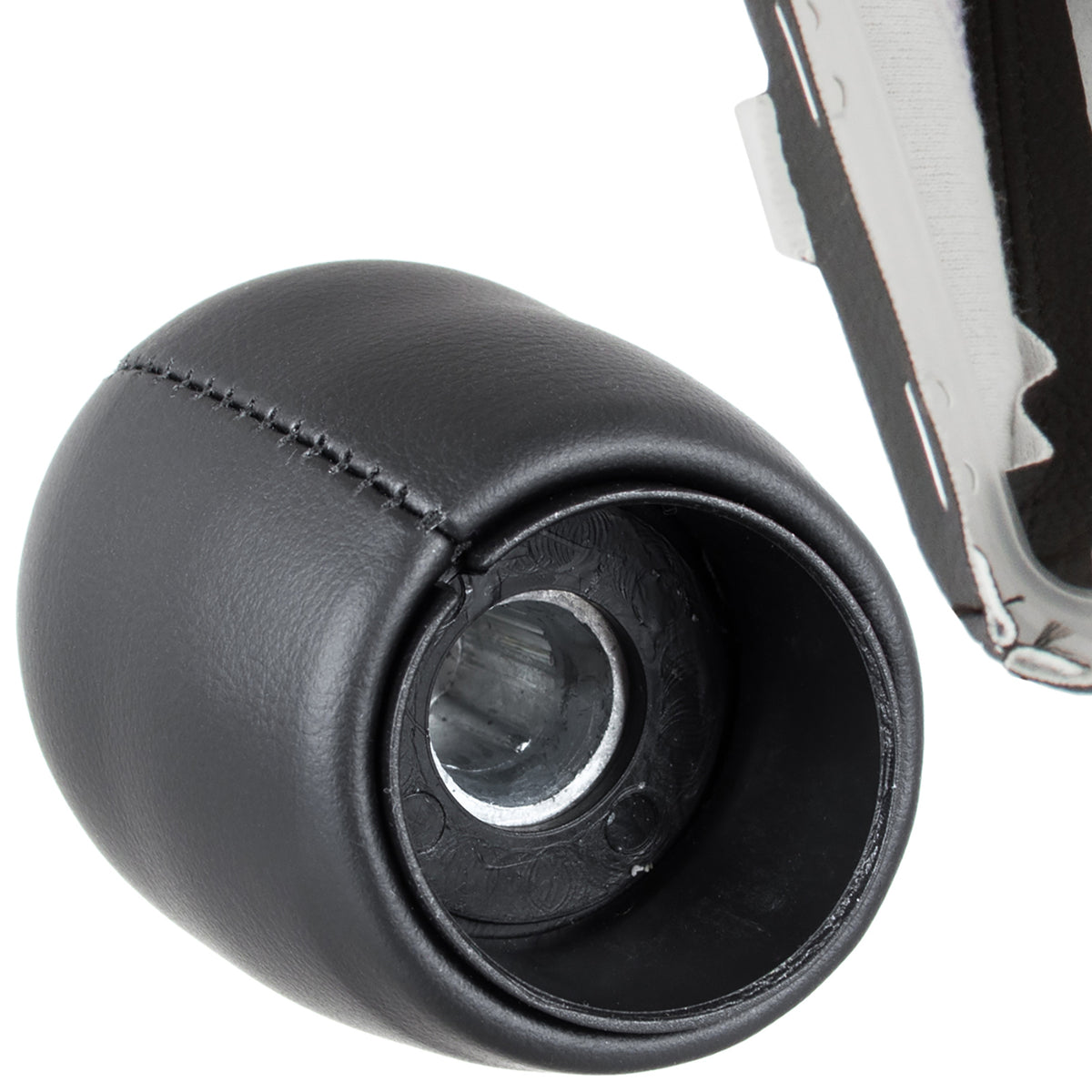 Opel Vectra C FL 05-08 gear knob 6-SPEED BLACK ECO-LEATHER + gear stick gaiter + white frame 2 pcs. SET