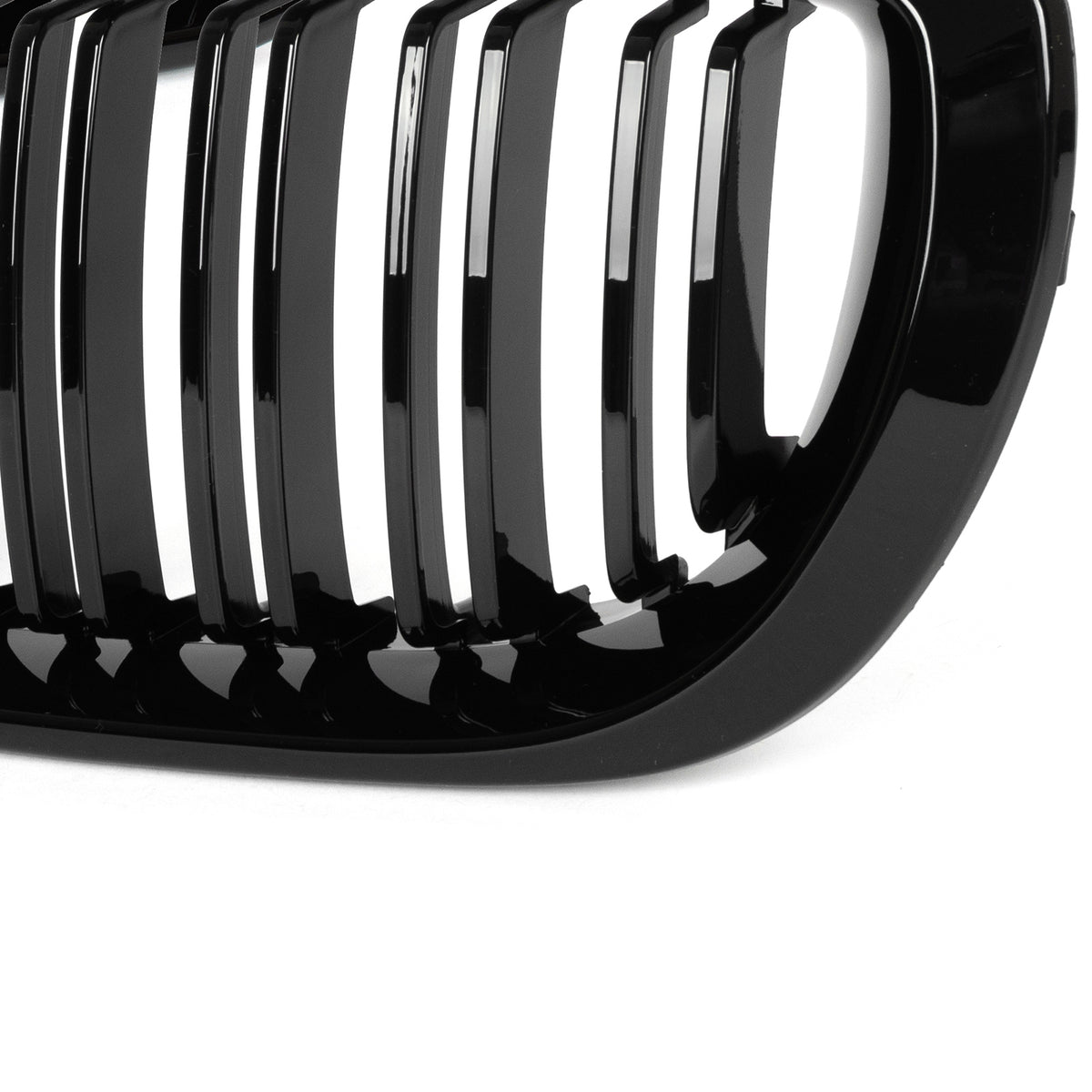 BMW 3 E46 FL 01-15 SEDAN / ESTATE dummy grilles between headlights (kidneys) left + right set BLACK GLOSSY DOUBLE BAR