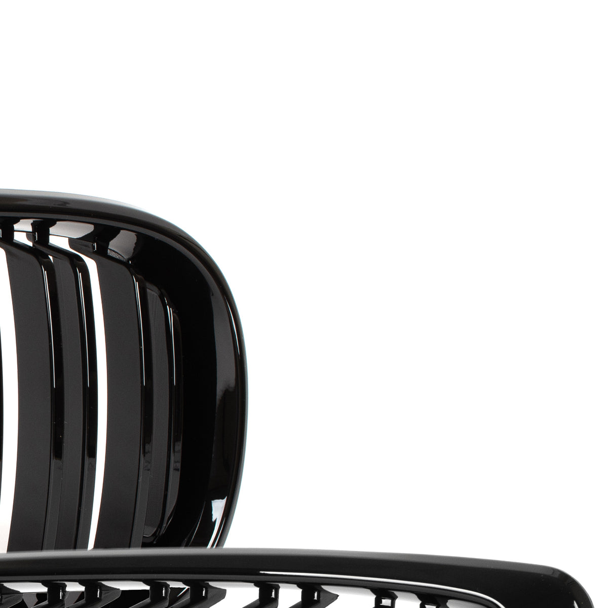 BMW 3 E46 FL 01-15 SEDAN / ESTATE dummy grilles between headlights (kidneys) left + right set BLACK GLOSSY DOUBLE BAR