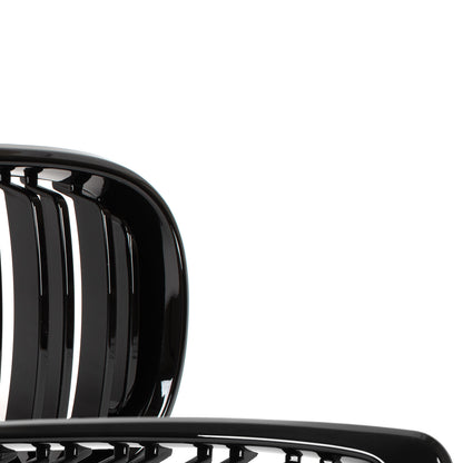 BMW 3 E46 FL 01-15 SEDAN / ESTATE dummy grilles between headlights (kidneys) left + right set BLACK GLOSSY DOUBLE BAR
